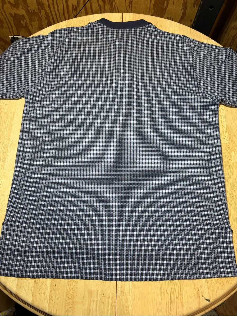 Vintage 90s Polo Ralph Lauren Made In USA Navy White Tartan Plaid Polo Mens XL